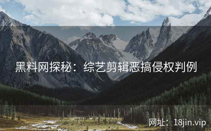 黑料网探秘：综艺剪辑恶搞侵权判例