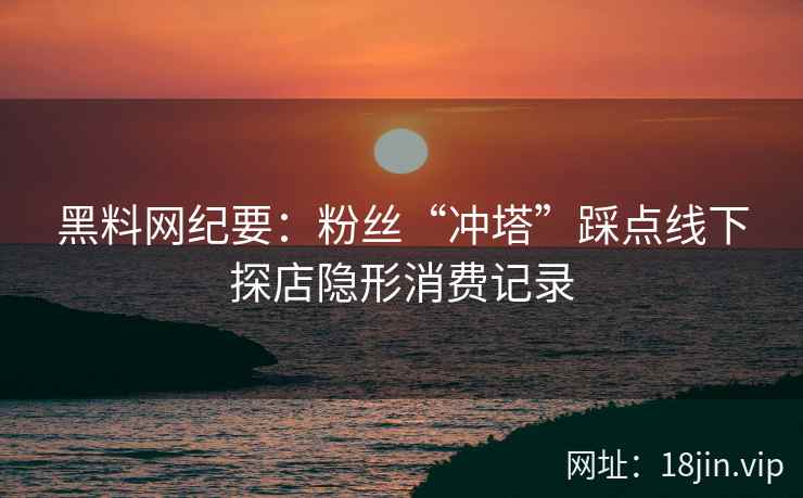 黑料网纪要：粉丝“冲塔”踩点线下探店隐形消费记录