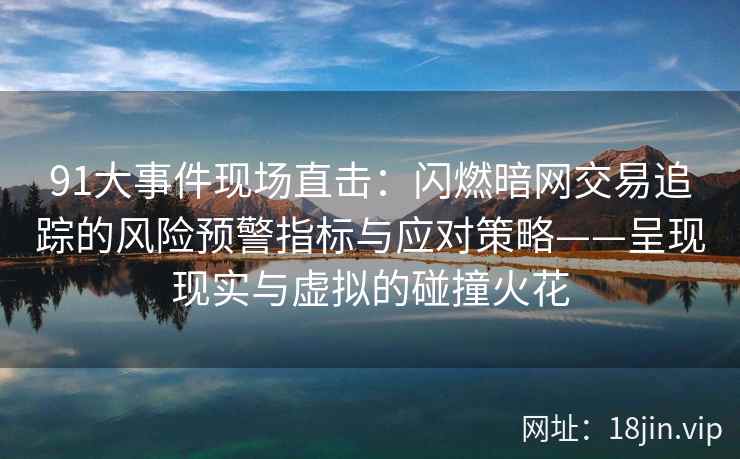 91大事件现场直击：闪燃暗网交易追踪的风险预警指标与应对策略——呈现现实与虚拟的碰撞火花