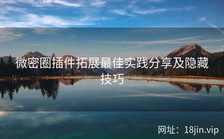 微密圈插件拓展最佳实践分享及隐藏技巧