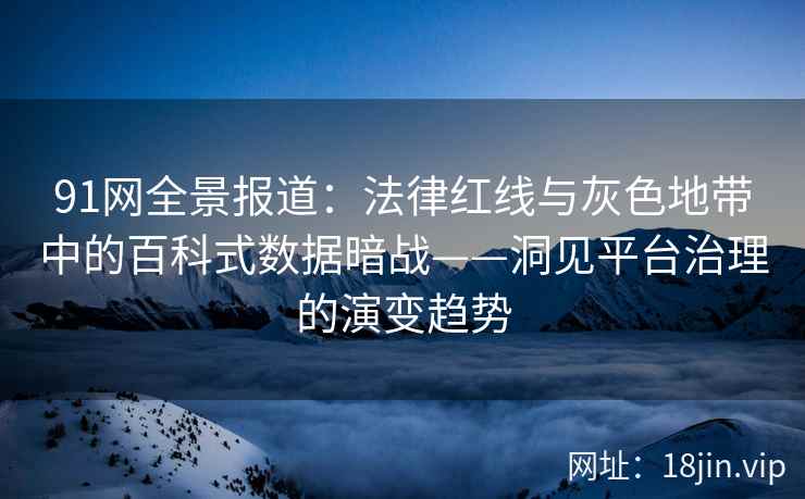 91网全景报道：法律红线与灰色地带中的百科式数据暗战——洞见平台治理的演变趋势