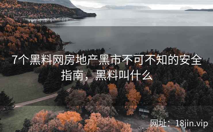 7个黑料网房地产黑市不可不知的安全指南，黑料叫什么