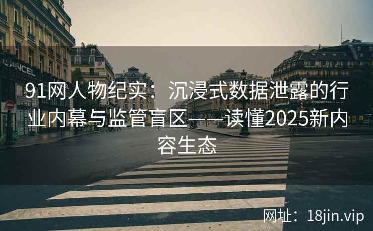 91网人物纪实：沉浸式数据泄露的行业内幕与监管盲区——读懂2025新内容生态